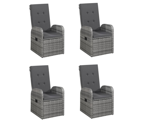 Juego de comedor para jardín 5 piezas gris