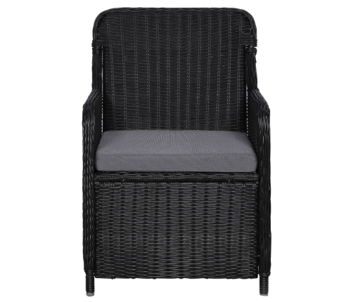 Juego de comedor para jardín 5 piezas negro