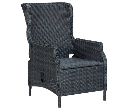 Juego de comedor para jardín de 5 piezas gris oscuro