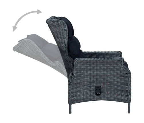 Juego de comedor para jardín de 5 piezas gris oscuro