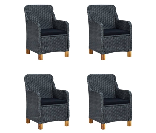 Juego de comedor para jardín de 5 piezas gris oscuro