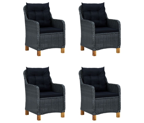 Juego de comedor para jardín de 5 piezas gris oscuro