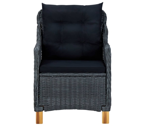 Juego de comedor para jardín de 5 piezas gris oscuro