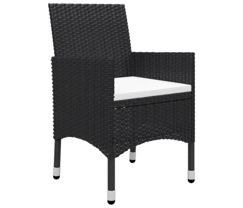 Juego de comedor de jardín de 3 piezas negro