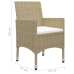 Juego de comedor de jardín de 5 piezas beige