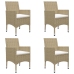Juego de comedor de jardín de 5 piezas beige