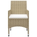 Juego de comedor de jardín de 5 piezas beige
