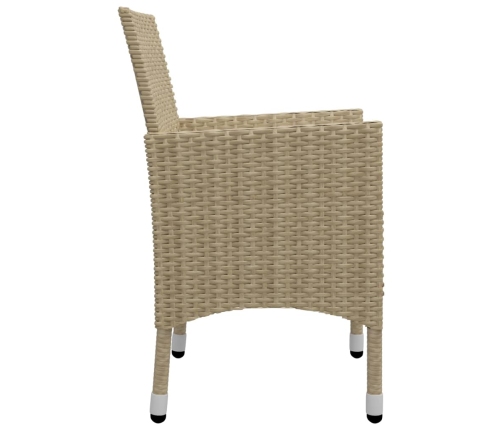 Juego de comedor de jardín de 5 piezas beige