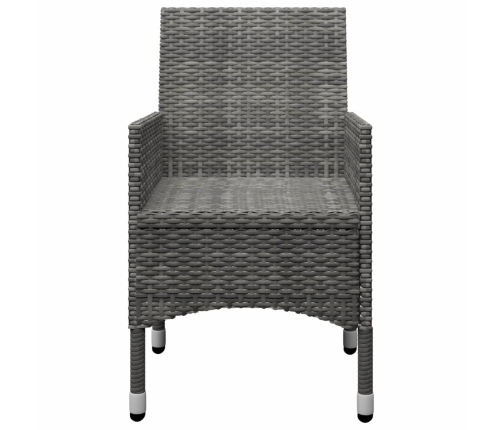 Juego de comedor de jardín de 5 piezas gris