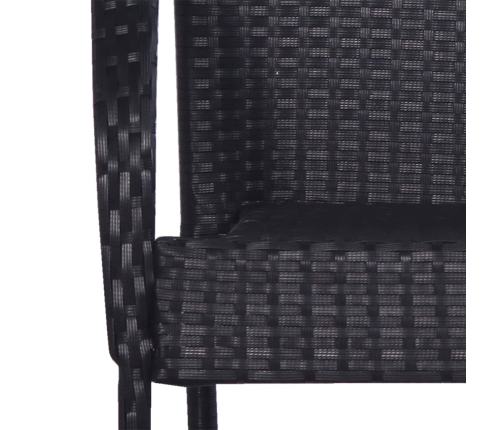 Juego de comedor para jardín 3 piezas negro
