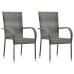 Juego de comedor para jardín 3 piezas gris