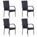 Juego de comedor para jardín 5 piezas negro
