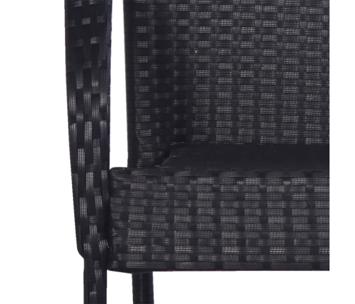 Juego de comedor para jardín 5 piezas negro