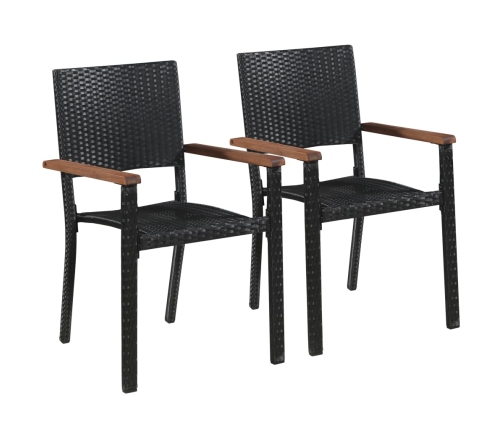 Juego de comedor para jardín 3 piezas negro