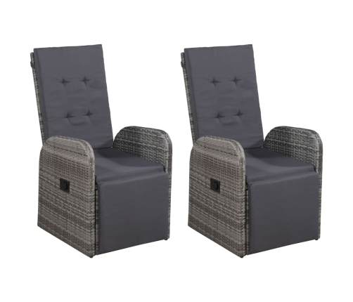 Juego de comedor para jardín 5 piezas gris