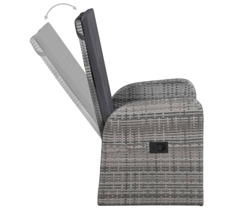 Juego de comedor para jardín 5 piezas gris