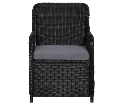 Juego de comedor para jardín 3 piezas negro