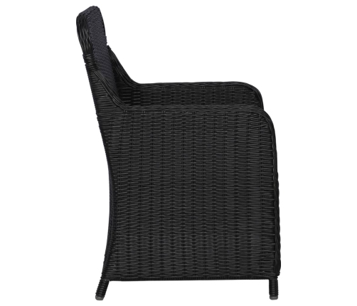 Juego de comedor para jardín 3 piezas negro