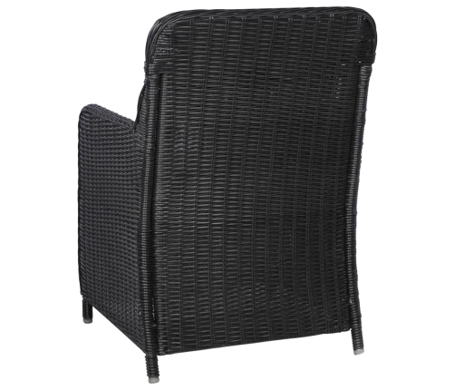 Juego de comedor para jardín 3 piezas negro