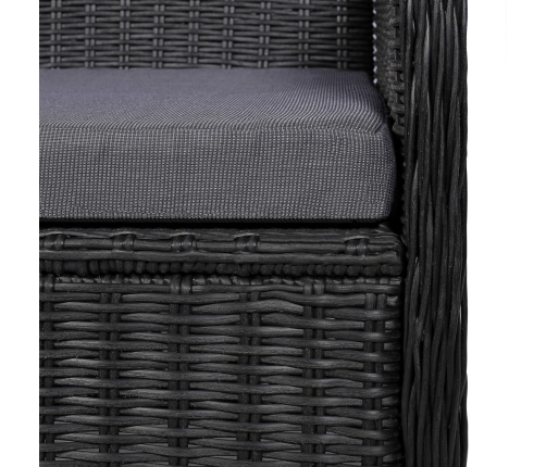 Juego de comedor para jardín 3 piezas negro
