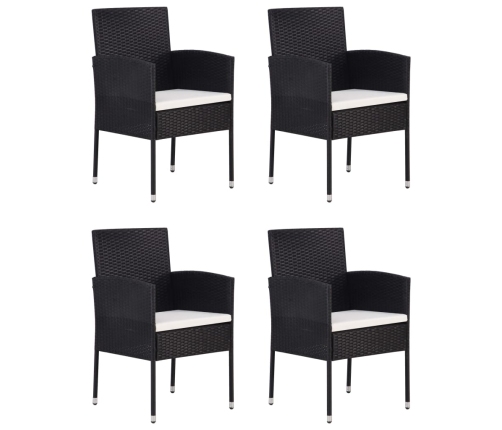 Juego de comedor para jardín de 5 piezas negro