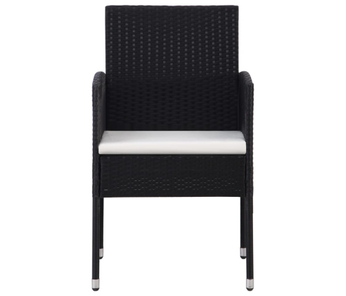 Juego de comedor para jardín de 5 piezas negro