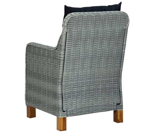 Juego de comedor para jardín de 5 piezas gris claro