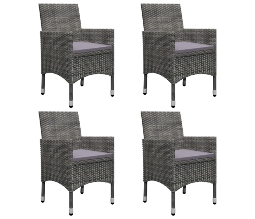 Juego de comedor para jardín de 5 piezas gris