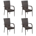 Juego de comedor para jardín 5 piezas marrón