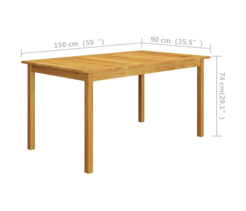 Juego de comedor para jardín 5 piezas marrón