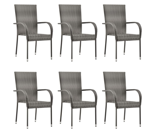 Juego de comedor para jardín de 7 piezas gris