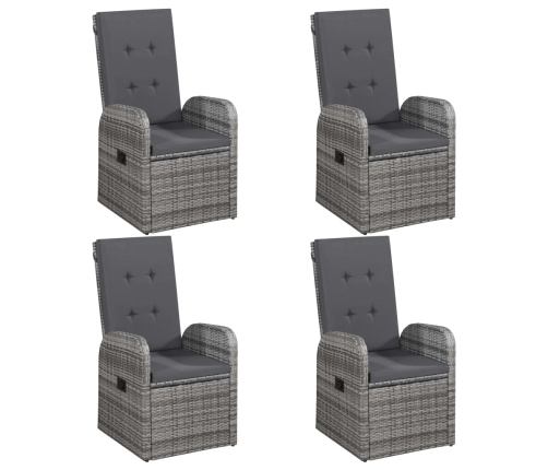 Juego de comedor para jardín 5 piezas gris