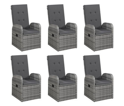 Juego de comedor para jardín de 7 piezas gris