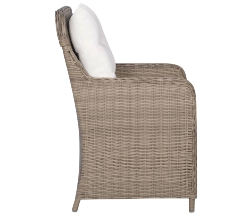Juego de comedor para jardín 5 piezas marrón