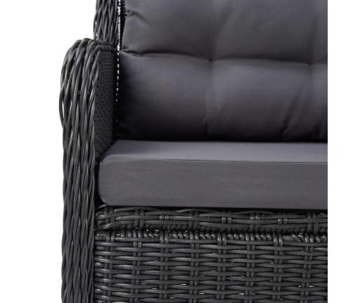 Juego de comedor para jardín 5 piezas negro