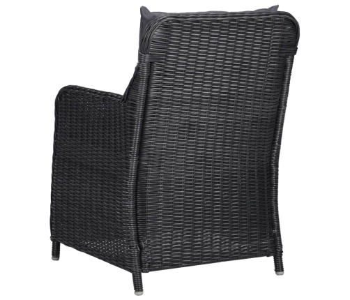 Juego de comedor para jardín 5 piezas negro