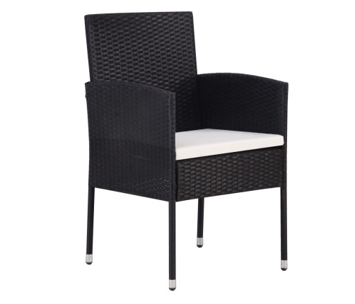 Juego de comedor para jardín de 5 piezas negro