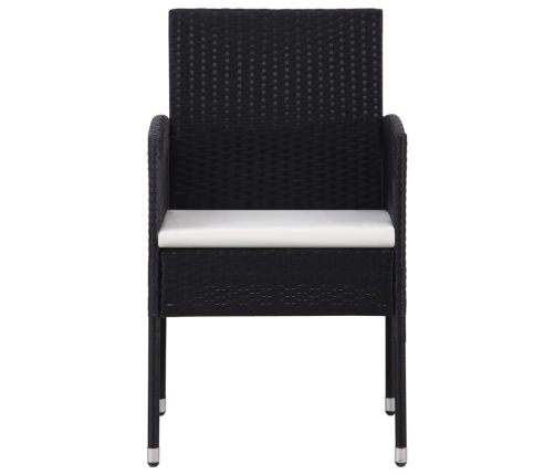 Juego de comedor para jardín de 5 piezas negro