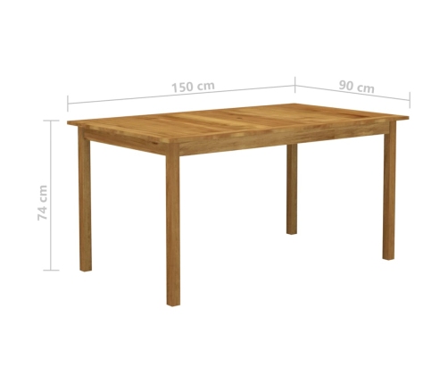 Juego de comedor para jardín de 5 piezas negro