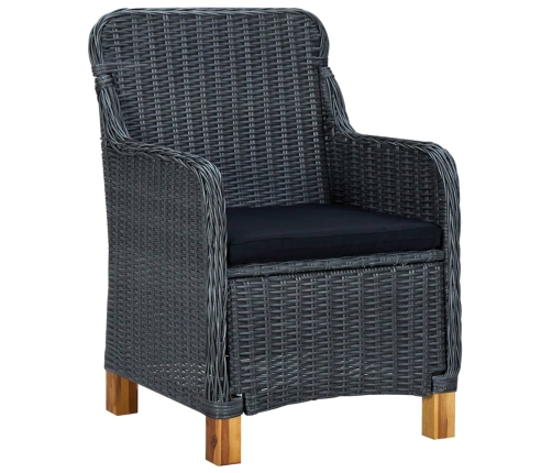 Juego de comedor para jardín de 5 piezas gris oscuro