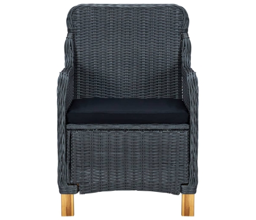 Juego de comedor para jardín de 5 piezas gris oscuro