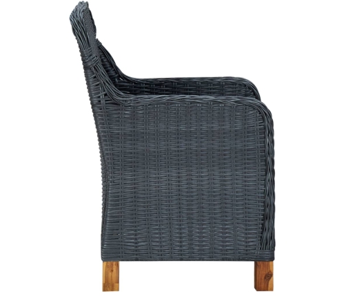 Juego de comedor para jardín de 5 piezas gris oscuro