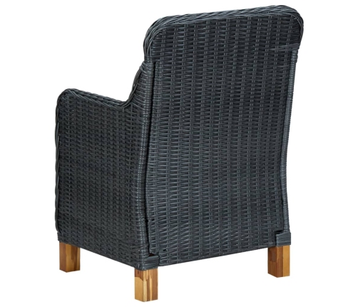 Juego de comedor para jardín de 5 piezas gris oscuro