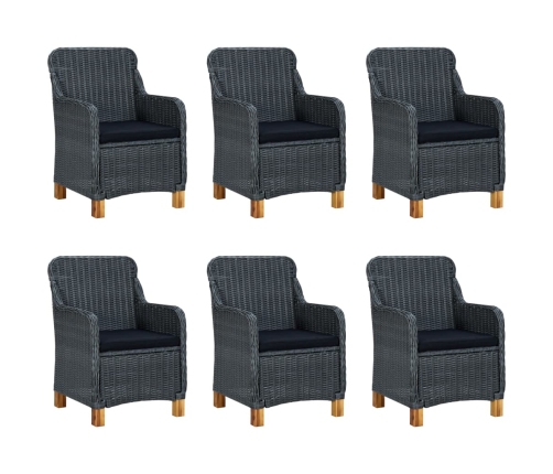 Juego de comedor para jardín de 7 piezas gris oscuro