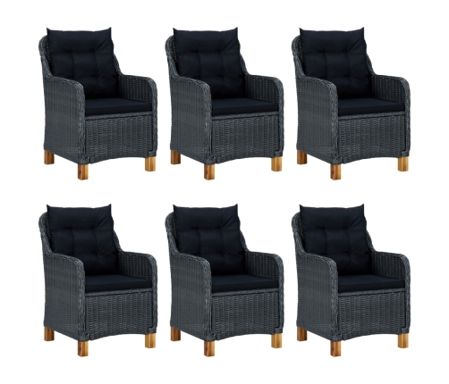 Juego de comedor para jardín de 7 piezas gris oscuro