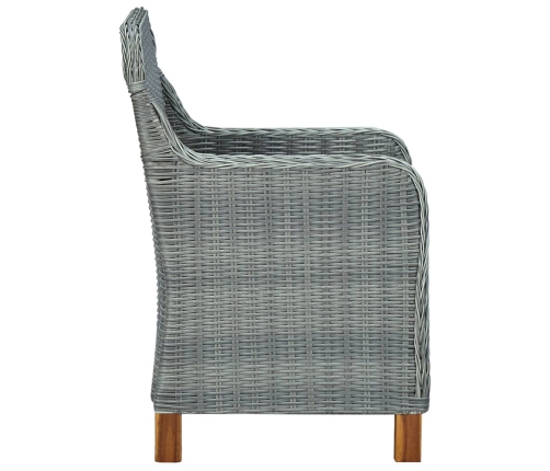 Juego de comedor para jardín de 7 piezas gris claro