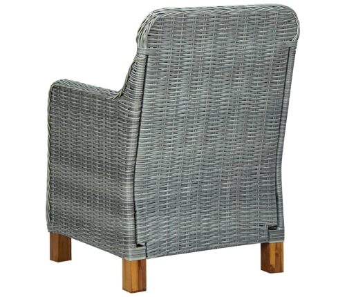 Juego de comedor para jardín de 7 piezas gris claro