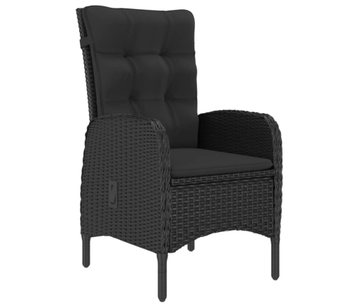 Juego de comedor de jardín de 9 piezas negro