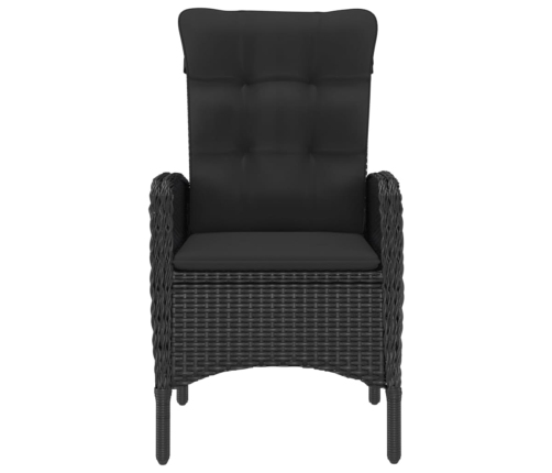 Juego de comedor de jardín de 9 piezas negro
