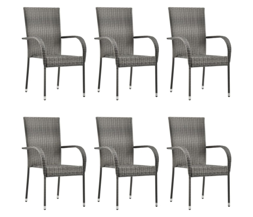 Juego de comedor para jardín de 7 piezas gris